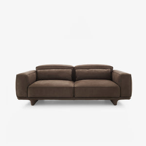 Sofa Noka — Ligne Roset, tapicerka w tkaninie brązowej, widok z przodu