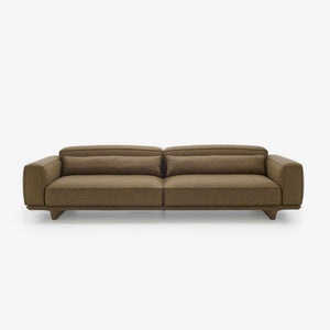 Sofa Noka Large — Ligne Roset, tapicerka w tkaninie oliwkowej, widok z przodu