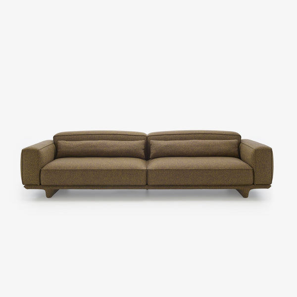 Sofa Noka Large — Ligne Roset, tapicerka w tkaninie oliwkowej, widok z przodu