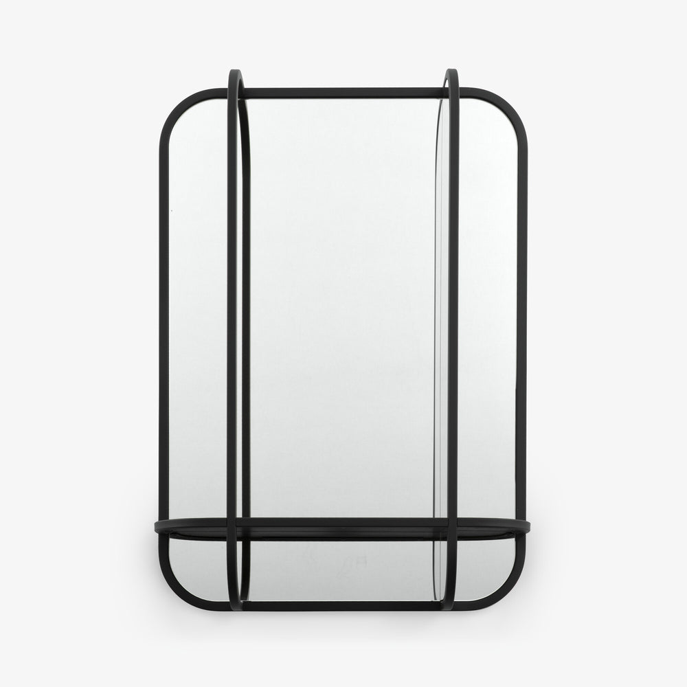 Lustro Kiosk — Ligne Roset, rama metalowa czarna, widok frontalny