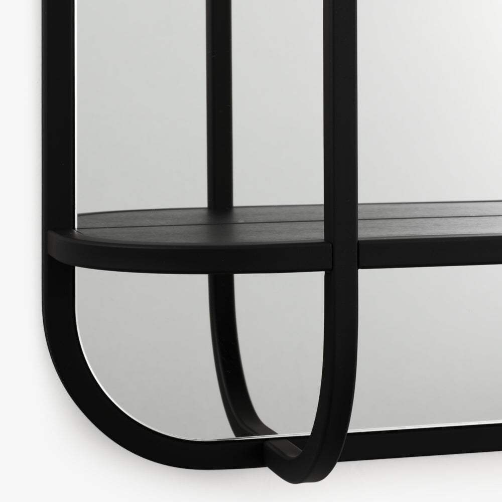 Lustro Kiosk — Ligne Roset, rama metalowa czarna, widok frontalny