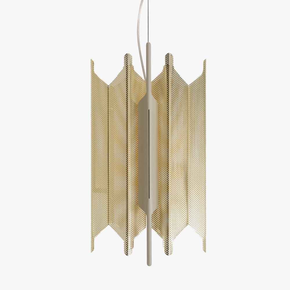 Lampa wisząca Nef Small — Ligne Roset, abażur z perforowanego metalu, widok frontalny