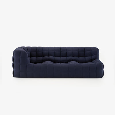 Sofa Kashima — Ligne Roset, tapicerka pikowana w kolorze granatowym, widok z przodu