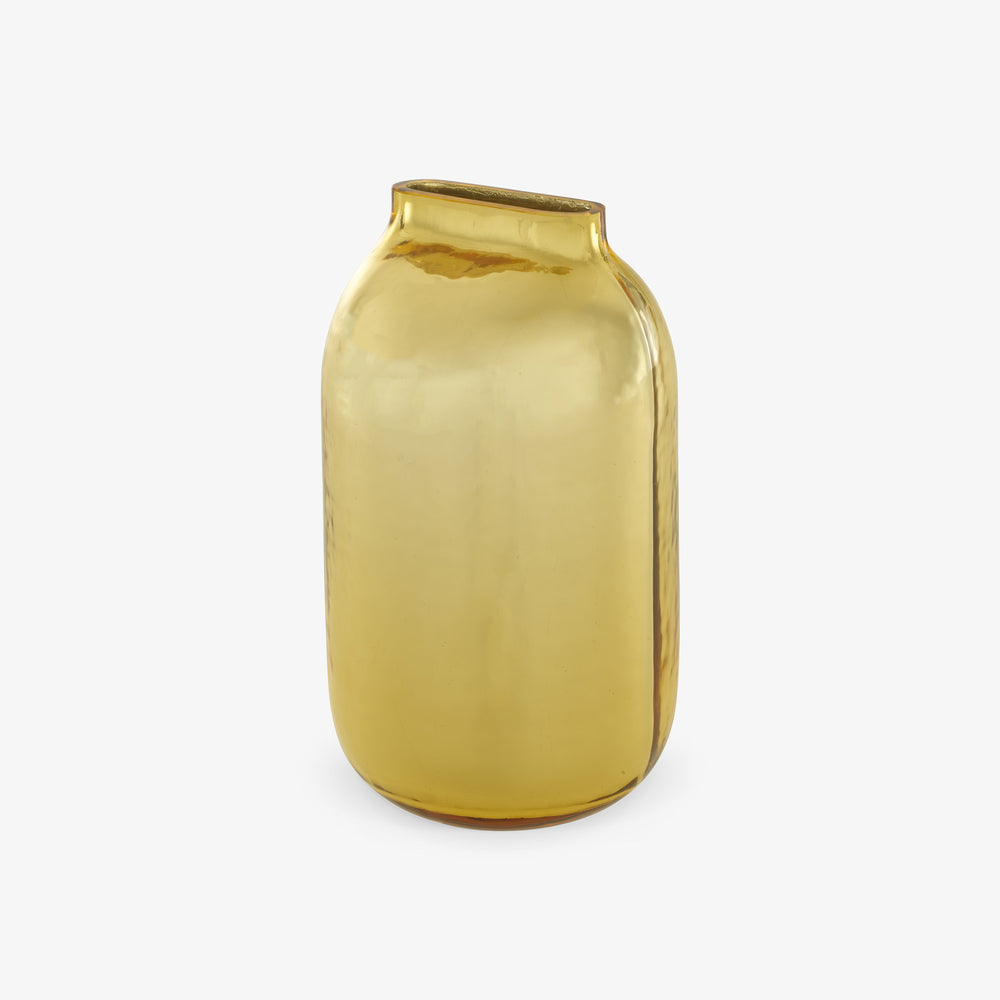 Wazon Fila Large — Ligne Roset, szkło w kolorze bursztynu, widok z przodu