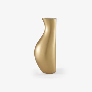 Wazon Hanbun — Ligne Roset, metal w kolorze złotym, widok z przodu