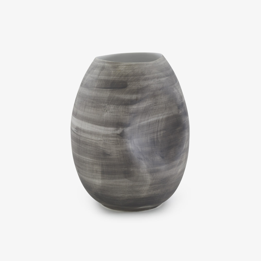 Wazon Pression — Ligne Roset, ceramika w kolorze szarym, widok z przodu