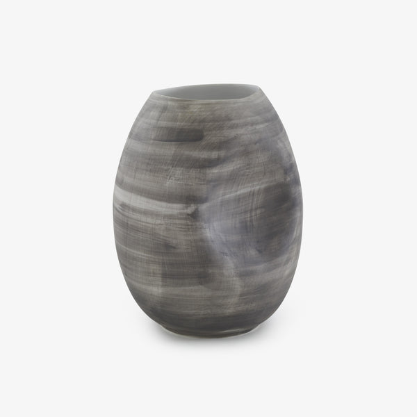 Wazon Pression — Ligne Roset, ceramika w kolorze szarym, widok z przodu