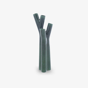Wazon Roseau — Ligne Roset, ceramika w kolorze forest green, widok z przodu
