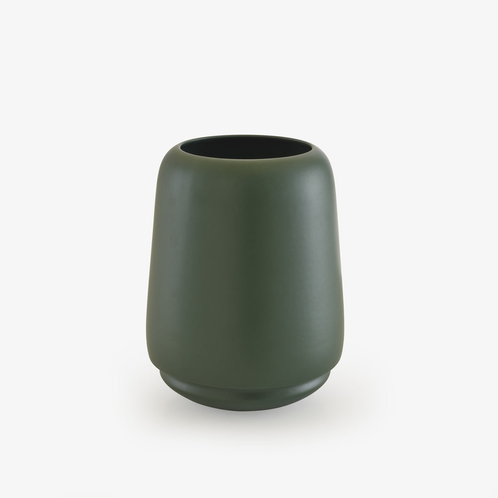 Wazon Bolet — Ligne Roset, dwuczęściowy zestaw w kolorze zielonym, widok z przodu