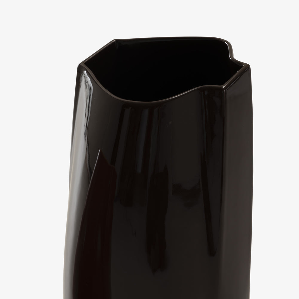 Wazon Morph Large — Ligne Roset, ceramika w kolorze brązowym, widok z przodu