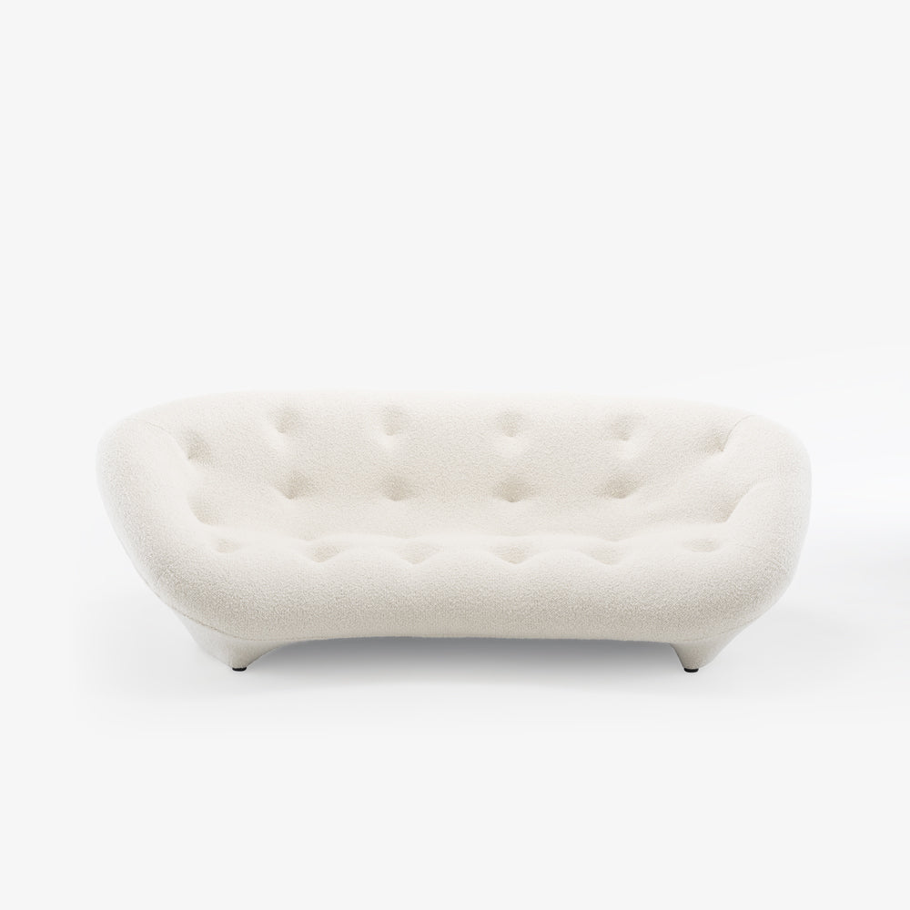 Sofa Ploum Large — Ligne Roset, tapicerka w tkaninie kremowej, widok z przodu