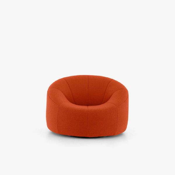 Fotel Pumpkin — Ligne Roset, tapicerka w tkaninie pomarańczowej, widok z przodu