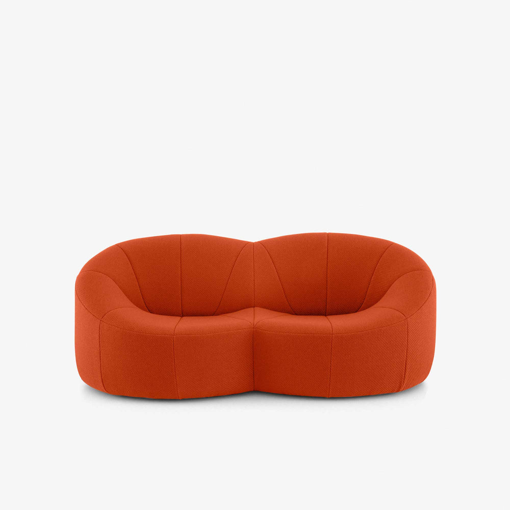 Sofa Pumpkin — Ligne Roset, tapicerka w tkaninie pomarańczowej, widok z przodu