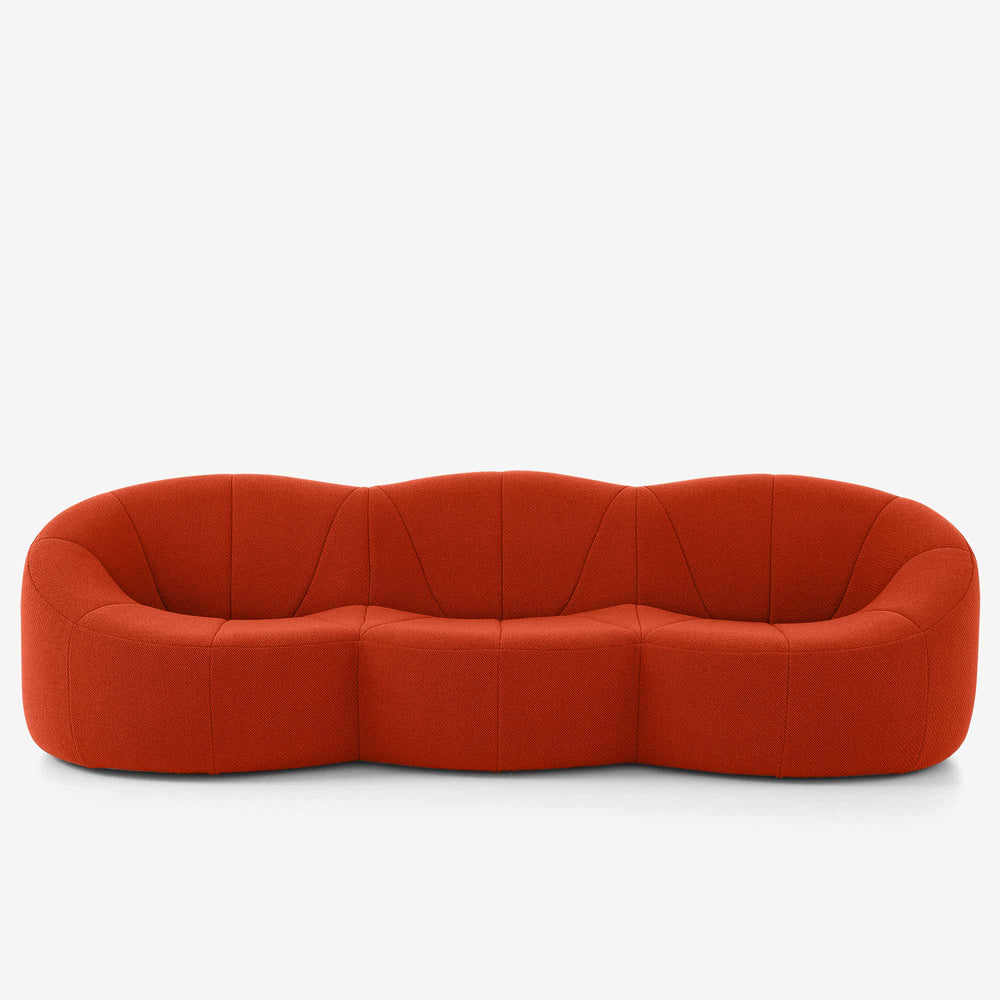 Sofa Pumpkin Duża — Ligne Roset, tapicerka w tkaninie terakota, widok z przodu
