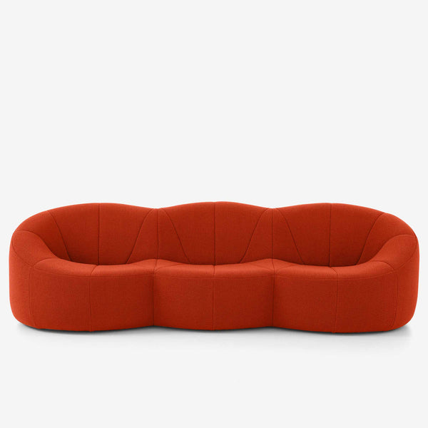 Sofa Pumpkin Duża — Ligne Roset, tapicerka w tkaninie terakota, widok z przodu