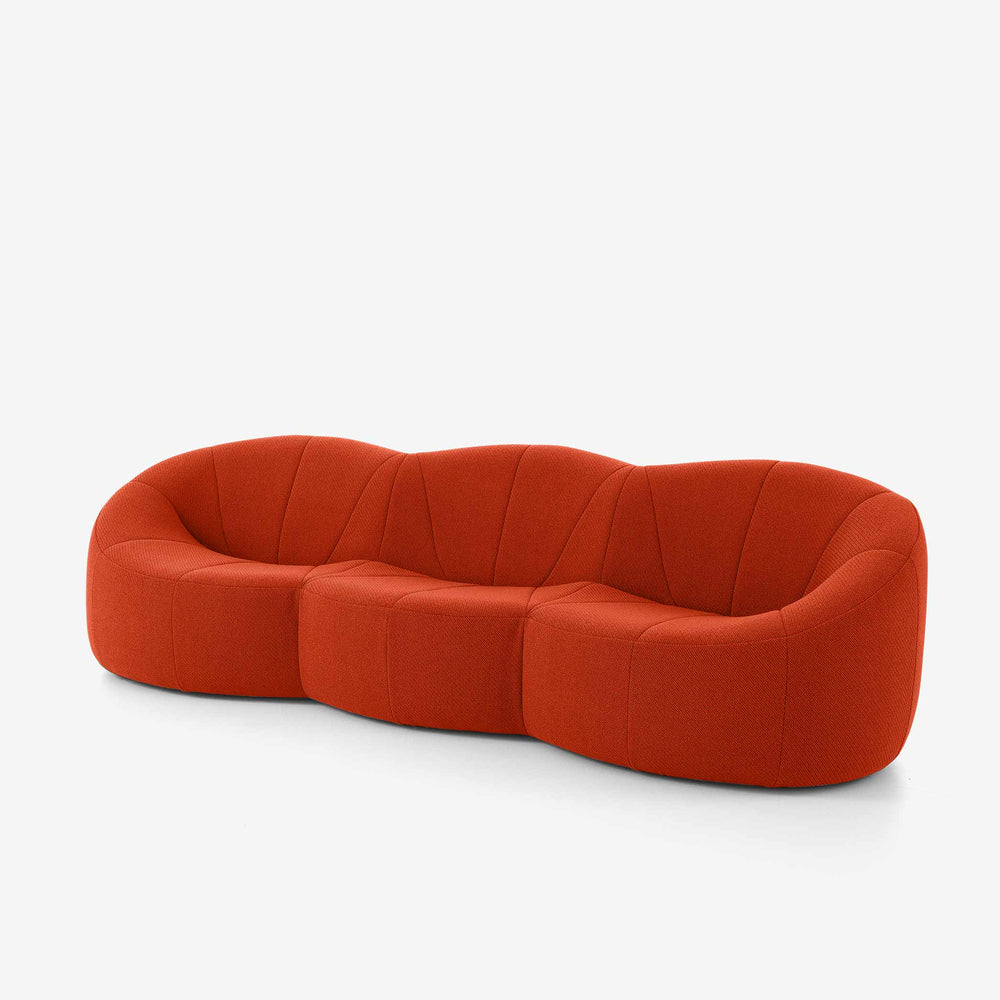 Sofa Pumpkin Duża — Ligne Roset, tapicerka w tkaninie terakota, widok z przodu