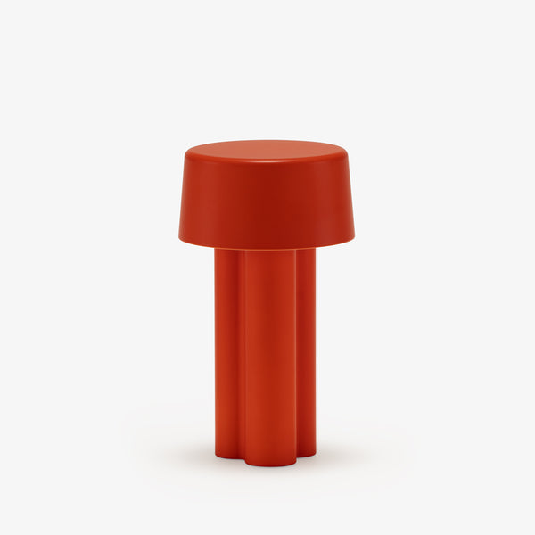 Lampa stołowa Lambda Outdoor — Ligne Roset, obudowa pomarańczowa, widok z przodu