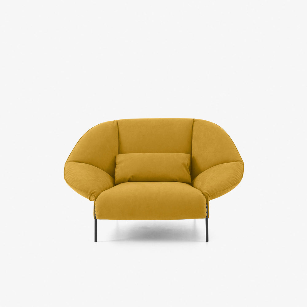 Sofa Païpaï Loveseat — Ligne Roset, tapicerka żółta tkanina, widok z przodu