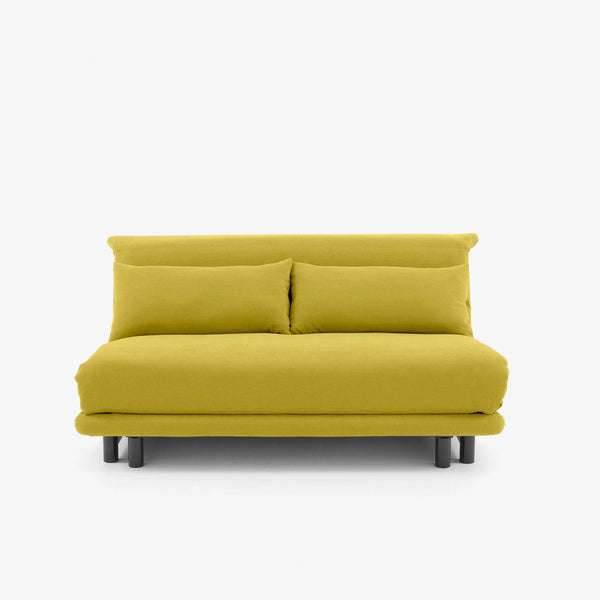 Sofa rozkładana Multy 155 — Ligne Roset, tapicerka żółta tkanina, widok z przodu