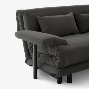 Sofa rozkładana Multy 155 z podłokietnikami, Amalfi Anthracite, Bulltex