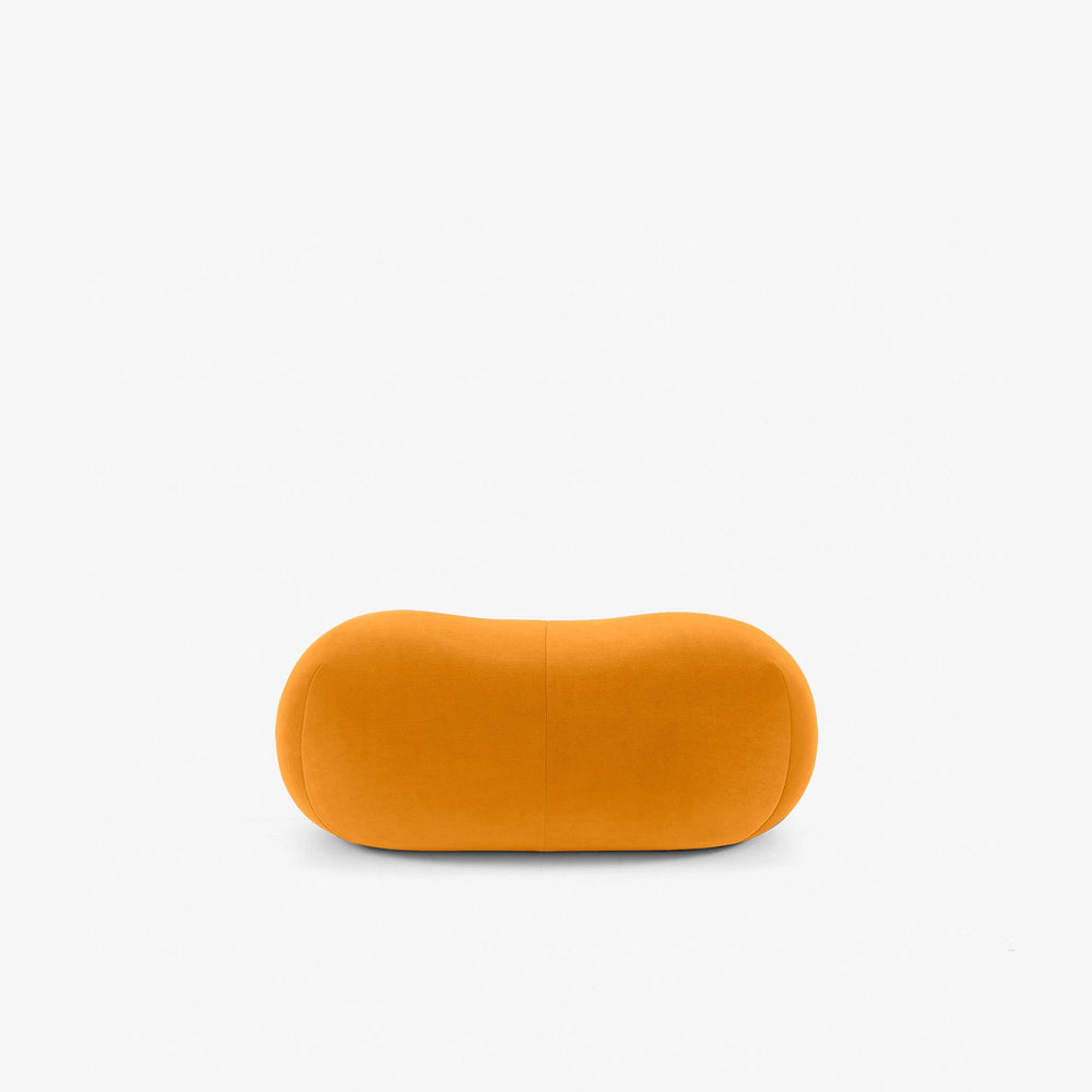Podnóżek Pukka Large — Ligne Roset, tapicerka w kolorze pomarańczowym, widok z przodu