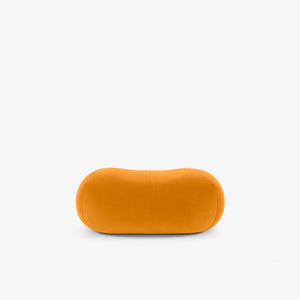 Podnóżek Pukka Large — Ligne Roset, tapicerka w kolorze pomarańczowym, widok z przodu