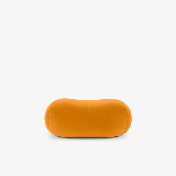 Podnóżek Pukka Large — Ligne Roset, tapicerka w kolorze pomarańczowym, widok z przodu