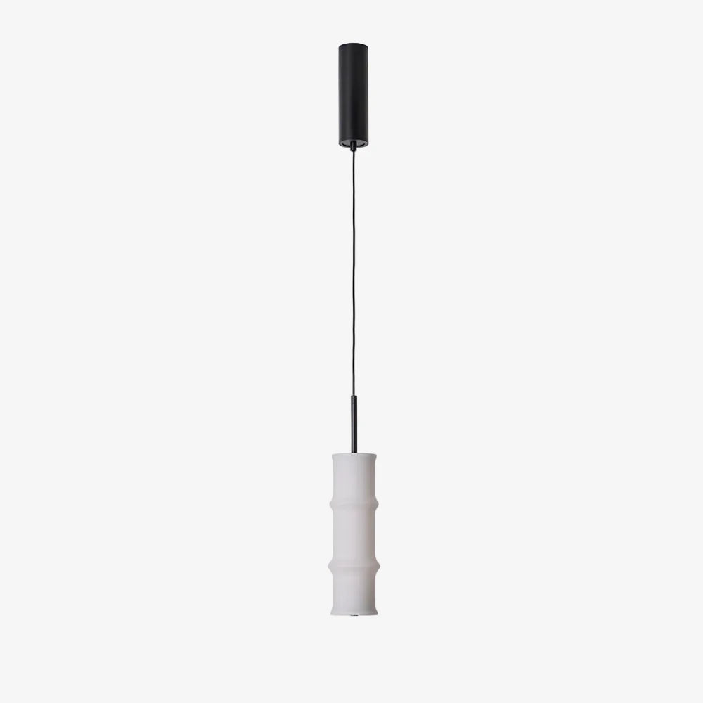 Lampa wisząca Canna — Aromas Del Campo, abażur cylindryczny w kolorze białym, widok z przodu