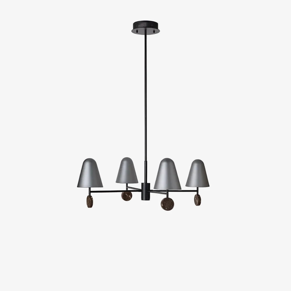 Lampa wisząca Stor — Aromas Del Campo, cztery abażury metalowe, widok z przodu