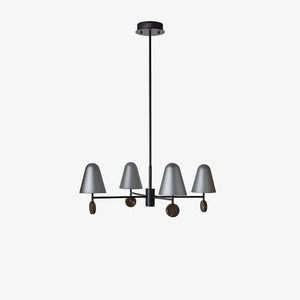 Lampa wisząca Stor — Aromas Del Campo, cztery abażury metalowe, widok z przodu