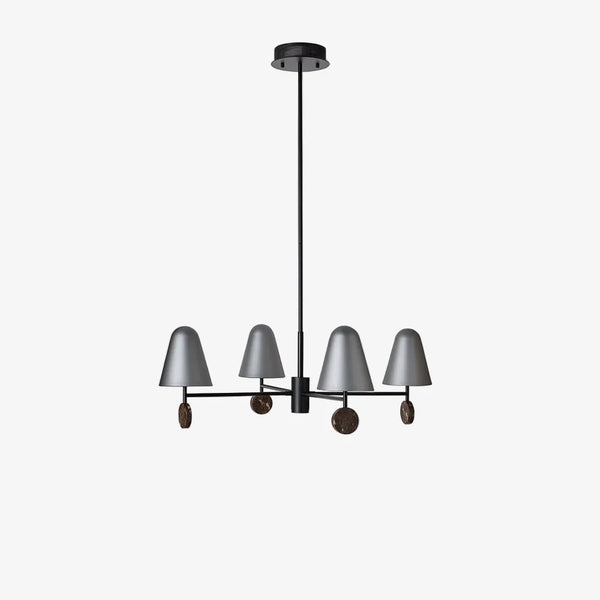 Lampa wisząca Stor — Aromas Del Campo, cztery abażury metalowe, widok z przodu