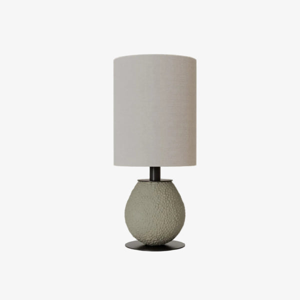 Lampa stołowa Anada — Aromas Del Campo, podstawa ceramiczna teksturowana, abażur lniany