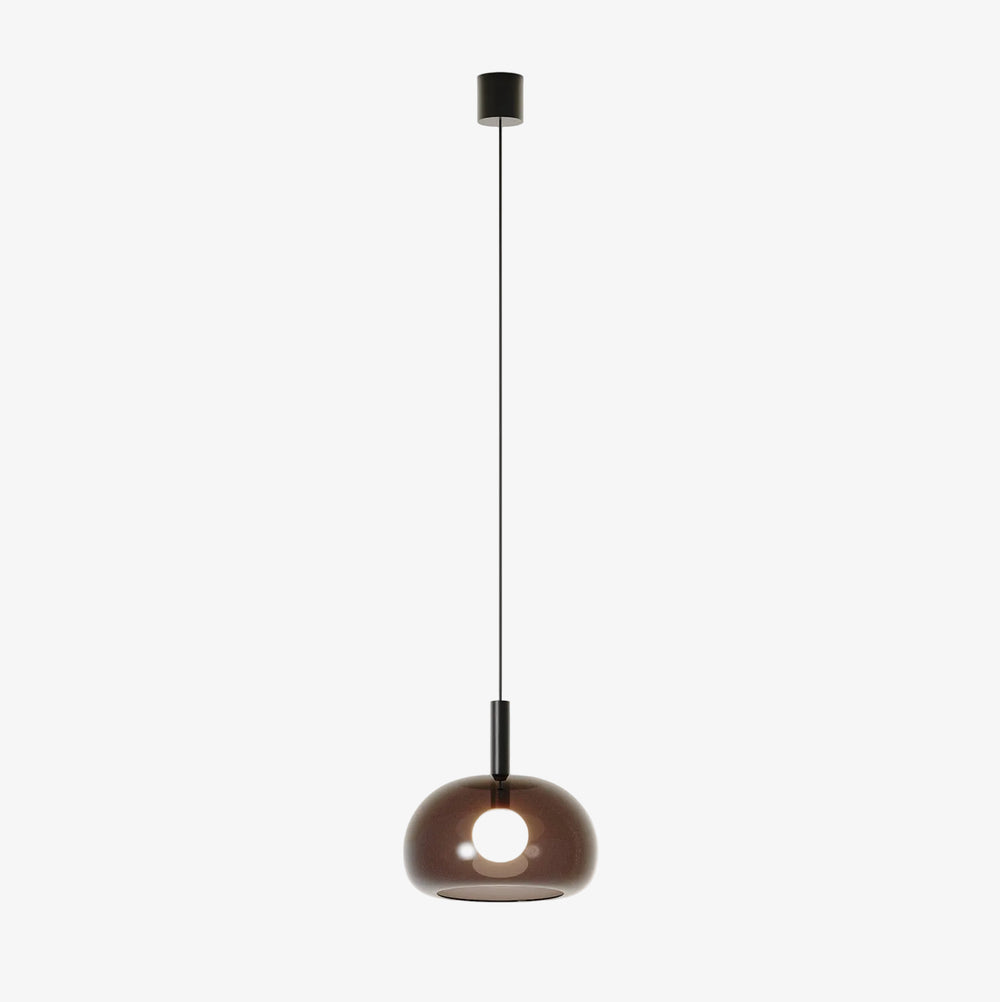 Lampa wisząca Cloud — Aromas Del Campo, szklany klosz w kolorze dymnym, widok z przodu