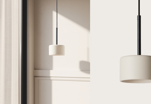 Cora — lampa w aranżacji wnętrza, abażur ceramiczny z naturalnym oświetleniem
