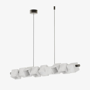 Lampa wisząca Cubic — Aromas Del Campo, moduły geometryczne w kolorze białym, widok z przodu