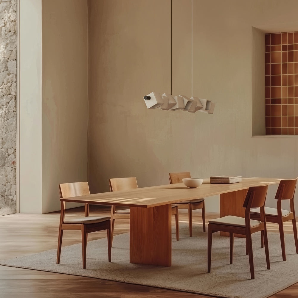 Lampa wisząca Cubic — Aromas Del Campo, moduły geometryczne w kolorze białym, widok z przodu