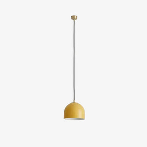 Lampa wisząca Alpha — Aromas Del Campo, kopuła w kolorze żółtym, zawieszenie na czarnym sznurze