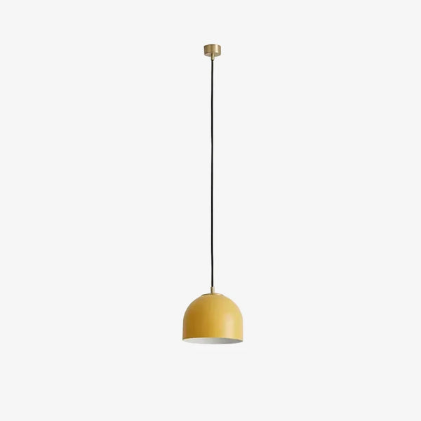 Lampa wisząca Alpha — Aromas Del Campo, kopuła w kolorze żółtym, zawieszenie na czarnym sznurze