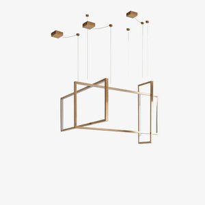 Lampa wisząca Frame — Aromas Del Campo, geometryczne kształty drewna, widok z przodu
