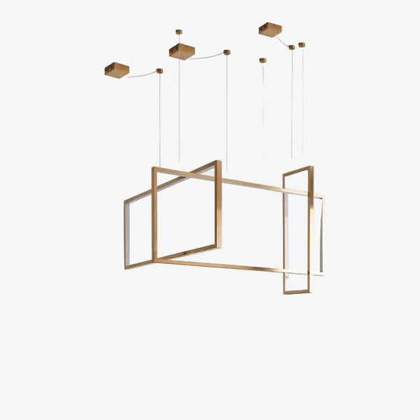 Lampa wisząca Frame — Aromas Del Campo, geometryczne kształty drewna, widok z przodu