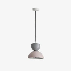 Lampa wisząca Gamma — Aromas Del Campo, dwie kopuły w kolorze szarym i różowym, widok frontalny