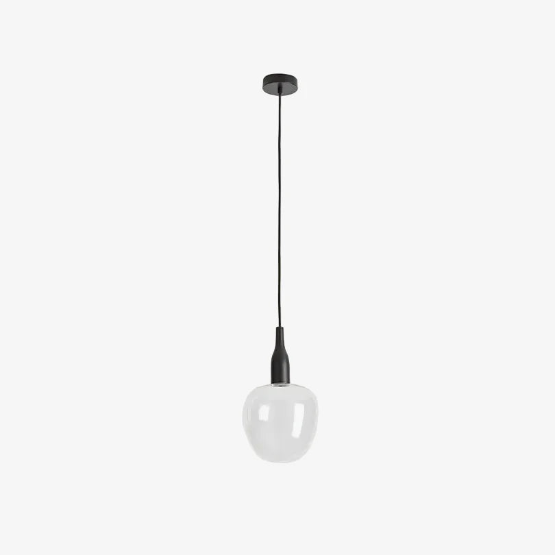 Lampa wisząca C1012 — Aromas Del Campo, szklany klosz mleczny, zawieszenie na czarnym sznurze