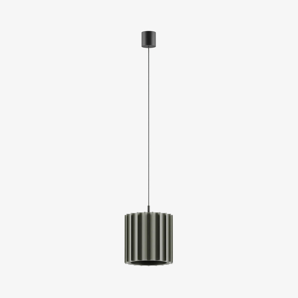 Lampa wisząca Dena — Aromas Del Campo, abażur walcowy w kolorze antracyt, widok z przodu