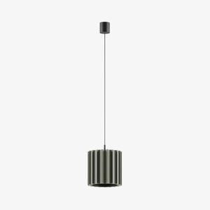 Lampa wisząca Dena — Aromas Del Campo, abażur walcowy w kolorze antracyt, widok z przodu