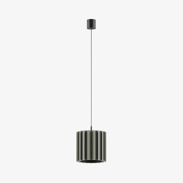Lampa wisząca Dena — Aromas Del Campo, abażur walcowy w kolorze antracyt, widok z przodu