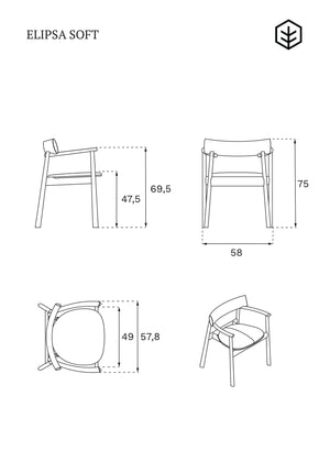 ELIPSA SOFT chair / Dark oak / Boucle sand Tamo
