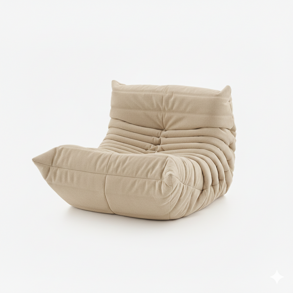 Fotel Togo Ligne Roset – Alcantara Dune (OUTLET – Dostępny od ręki)
