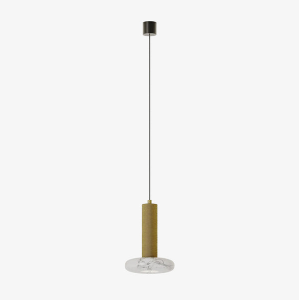 Lampa wisząca Hulo — Aromas Del Campo, cylinder w kolorze czarnym, podstawa marmurowa