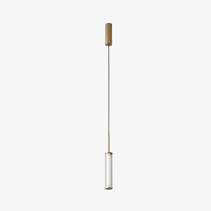Lampa wisząca Ison — Aromas Del Campo, drewniany uchwyt i szklany klosz, widok z przodu