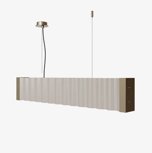 Lampa wisząca Nosa — Aromas Del Campo, abażur w pionowe lamele, metalowe uchwyty, widok z przodu
